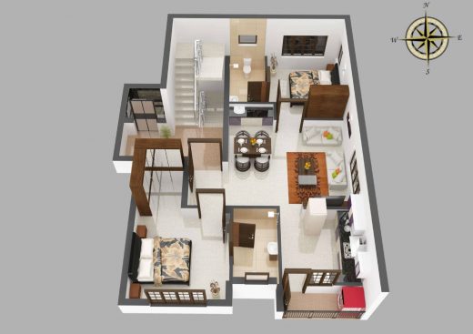 2BHK north facing vaastu compliment ready to movie apartment in chennai